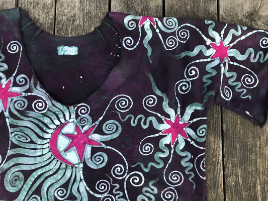 Garden Of Eden Organic Cotton Handmade Batik Top, Size 3X +Plus Batik Dresses Batikwalla 