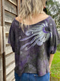 Earth and Purple Moon Organic Cotton Terry Handmade Batik Top - L/XL (Extremely Oversized) Batik Dresses Batikwalla 