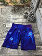 Blue Purple Batik Biker Shorts - Moon and Stars Batikwalla by Victoria 