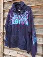 Cosmic Sun Pullover Batik Hoodie in Organic Cotton - Made Oversize in 3X hoodie batikwalla 
