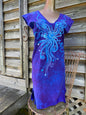 Purple Rays of Swirling Moonbeams Stretchy Hemp Tube Dress Batik Dresses Batikwalla 