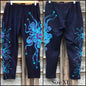 Deep Blue and Purple Moon Batik CAPRI Leggings