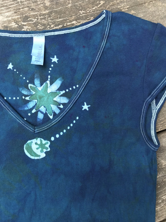 Teal and Moss Green Mini Moonbeams Summer Tee