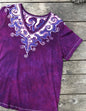 Magenta Super Belle Handmade Batik Top - Plus Size Large Vneck