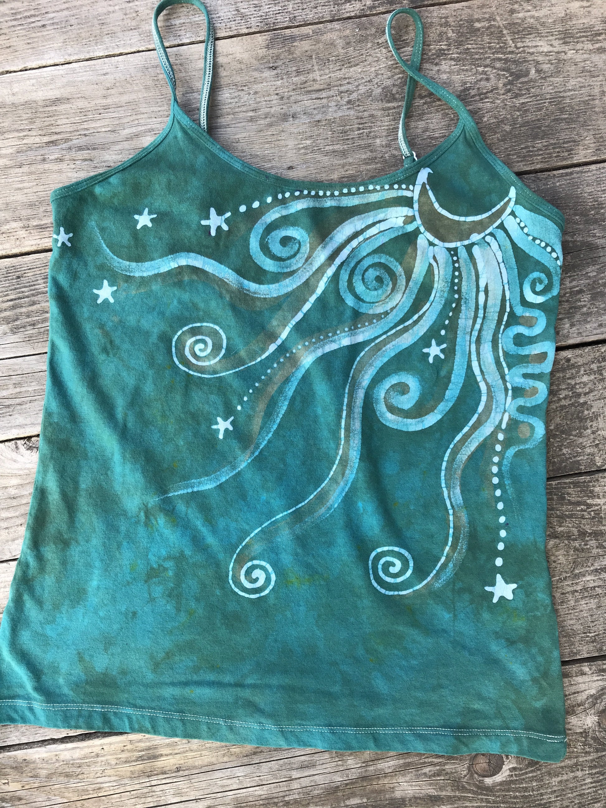 Aqua Moonbeams Yoga Camisole Tops batikwalla OX 