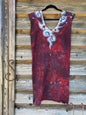 Red Cosmic Tribe Stretchy Hemp Tube Dress Batik Dresses Batikwalla 