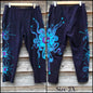 Deep Blue and Purple Moon Batik CAPRI Leggings