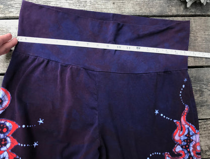 Firecracker Eggplant Batik Flame Biker Shorts Batikwalla by Victoria 