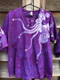 Fuchsia Moonbeams Hand Painted Batikwalla Vneck Tshirt - Unisex Tshirts batikwalla Large 