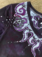 Internal Flames Of Purple Passion Vneck Top - Size Medium Tops batikwalla 