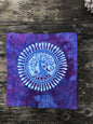 Hand Painted Batik Fabric Square - Tree of Life in Purple and Periwinkle Batikwalla by Victoria 