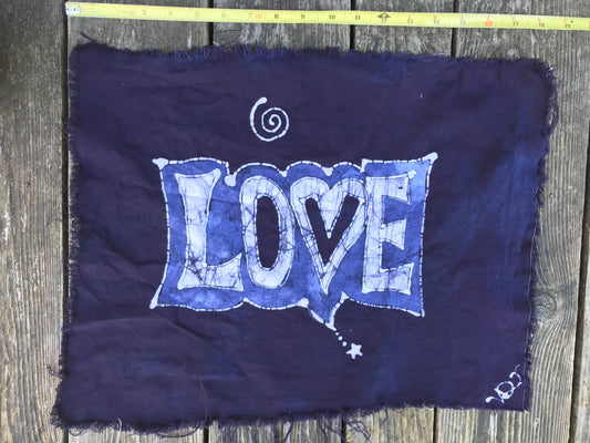 LOVE Batik Fabric - Bright Blue Purple - 100% Woven Cotton Fabric scarf batikwalla 