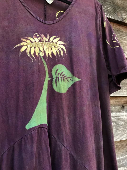 Red Sunflower Batik Dress With Pockets for Tammie Batik Dresses Batikwalla 