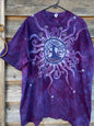 Magenta Moon Mandala With Chirping Swirls Handmade Batikwalla Tshirt - Size XL & 2X tshirt batikwalla 2X 