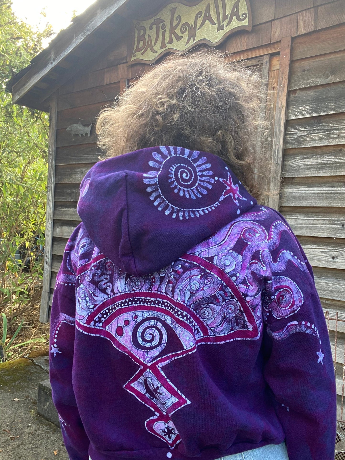 Original Magenta Surf Boardwalk Handmade Batik Hoodie - Size M/L hoodie batikwalla 