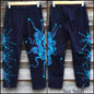 Deep Blue and Purple Moon Batik CAPRI Leggings