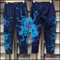 Deep Blue and Purple Moon Batik CAPRI Leggings