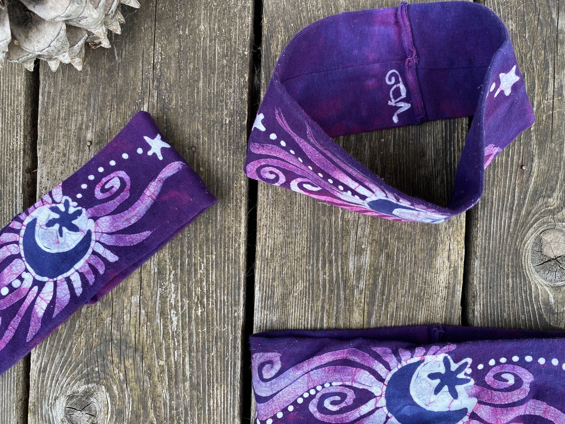 Magenta Moon Fold Over Batik Headband - by Batikwalla Batikwalla by Victoria 