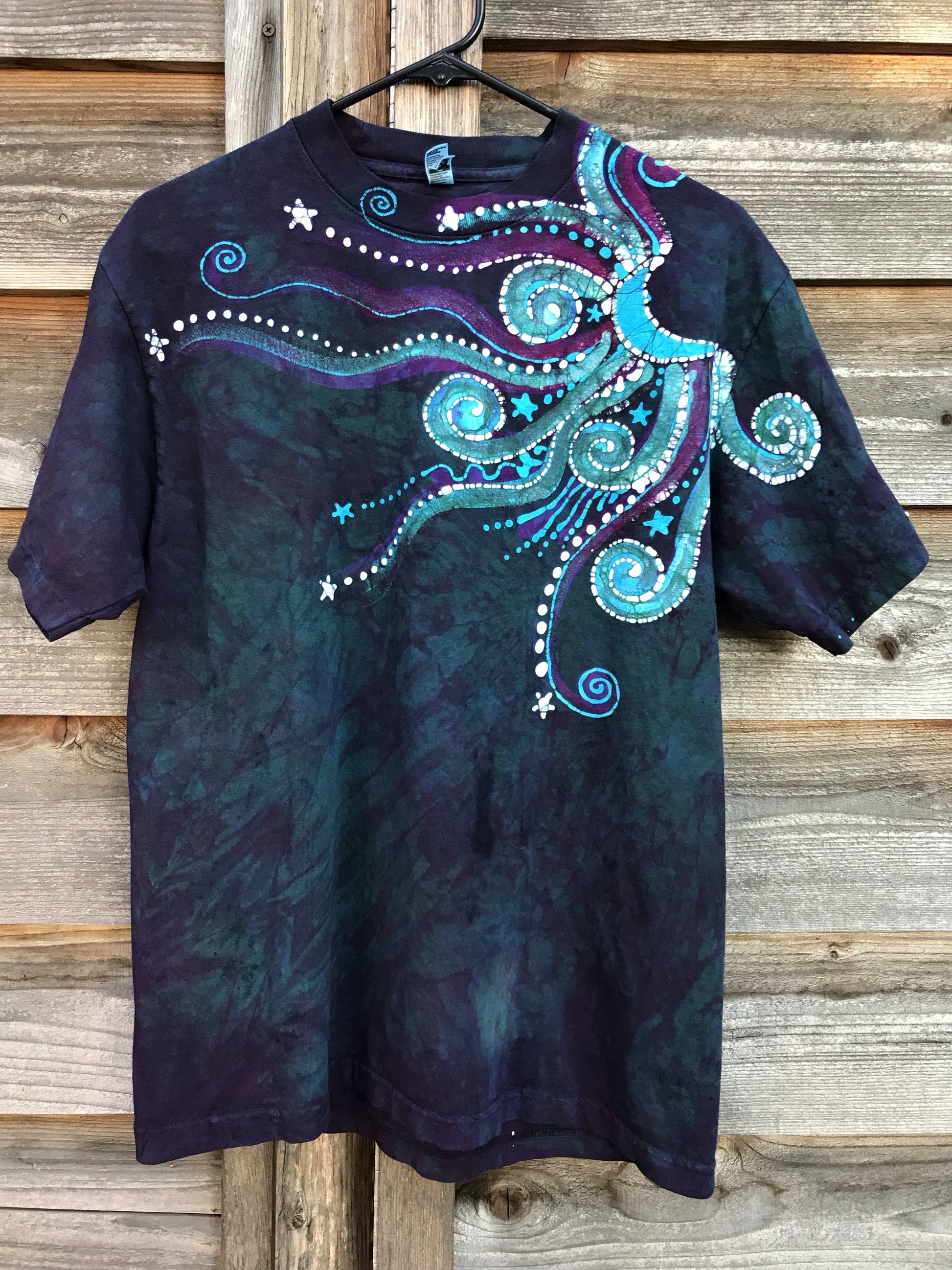 Sparkling Moonglow Handmade Batik Tshirt - Size Medium tshirt batikwalla 