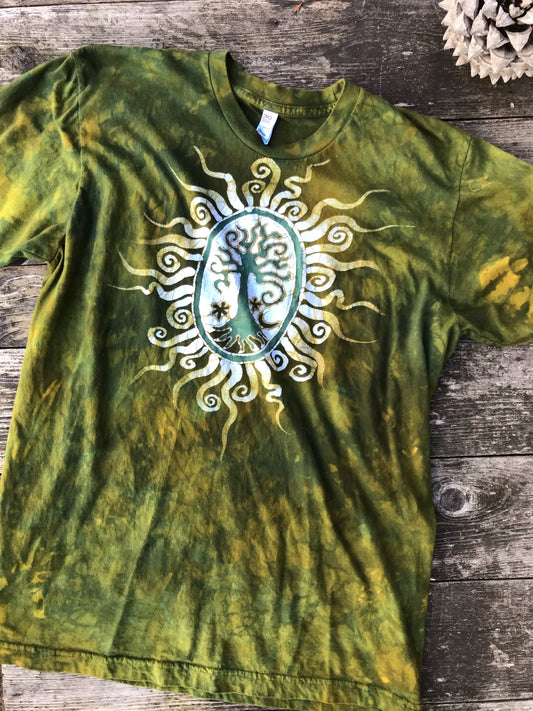 Dancing In The Green Grass Tree of Life Cotton Tshirt tshirt batikwalla 