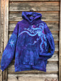 Blue Moonlight Cascade - Handcrafted Batik Pullover Hoodie hoodie batikwalla 