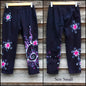 Navy Blue and Hot Pink Galaxy Batik CAPRI Leggings