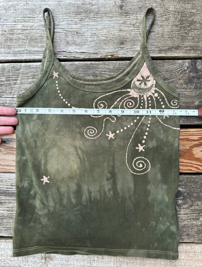 Sage Moon Hand Painted Batikwalla Tank Top Tops batikwalla Medium 