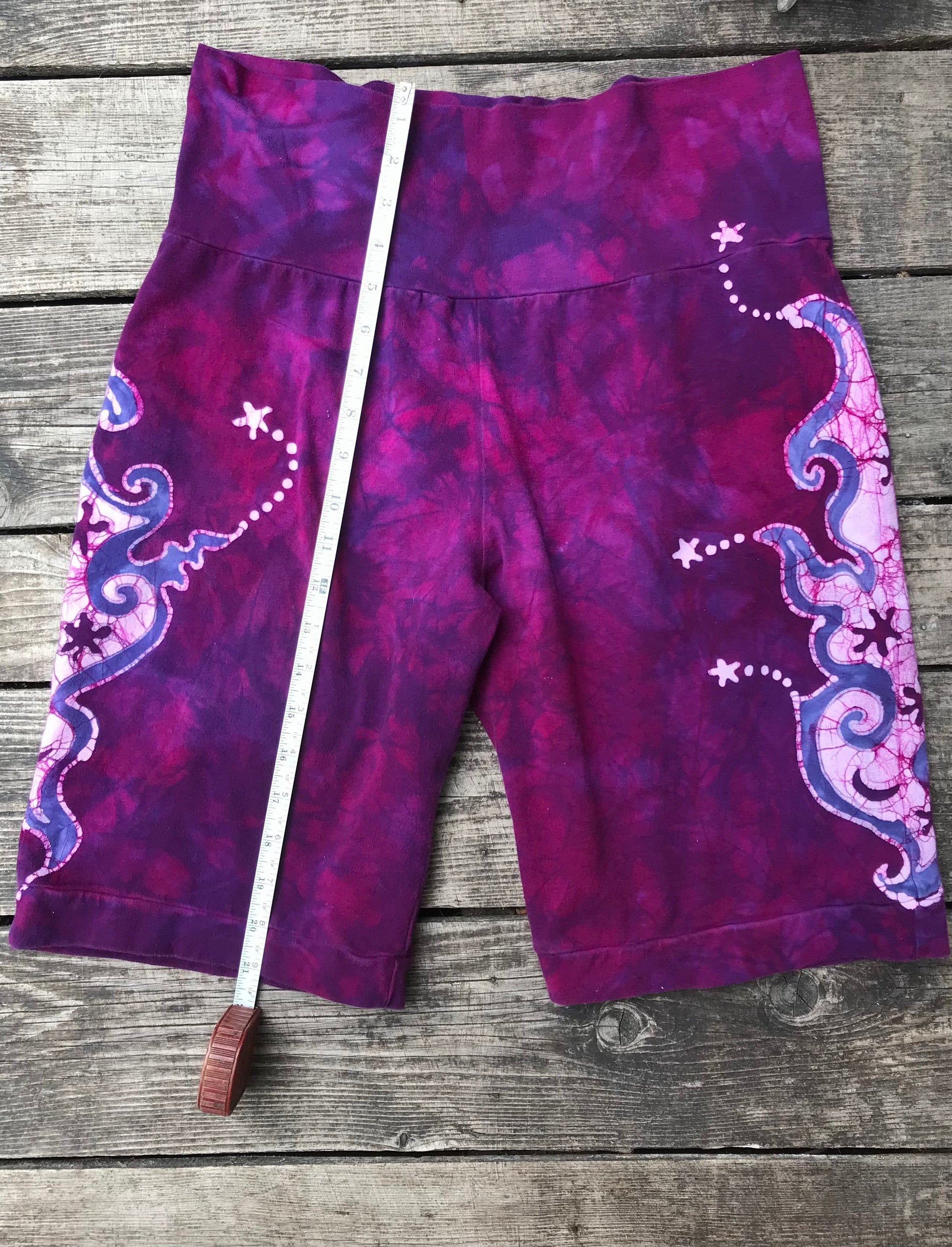 Magenta Flames Batik Biker Shorts Batikwalla by Victoria 