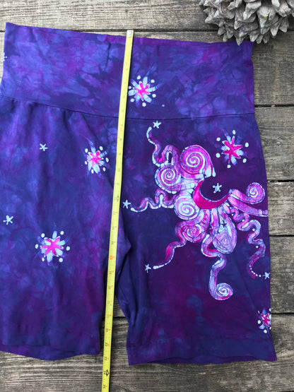 Moon and Stars Batik Biker Shorts - Purple Magenta Batikwalla by Victoria 