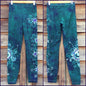 Teal and Purple Sun Star Batik Leggings - Batikwalla 
 - 5
