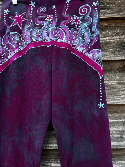 Teal and Magenta Moon Rainbow Stretchy Movement Pants - Size XL Yoga Pants batikwalla 