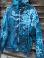 Denim Blue Moon Handcrafted Batik Zipper Hoodie - Size Medium hoodie batikwalla 