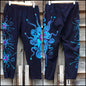 Deep Blue and Purple Moon Batik CAPRI Leggings