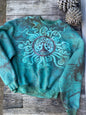 Glowing Moss Green Tree of Life Sweatshirt - Men's Size Small ONLY (runs large) Tops Batikwalla by Victoria 