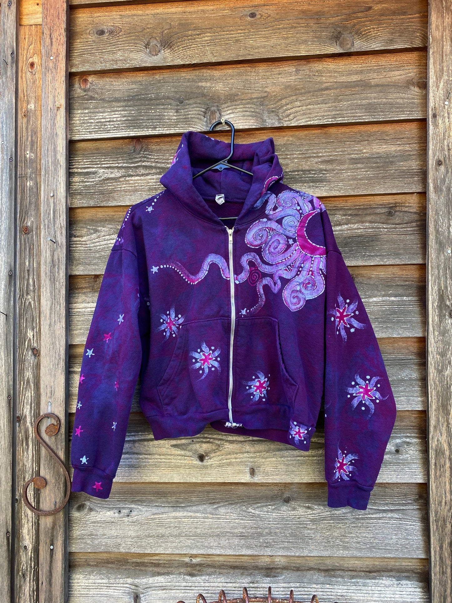 Original Magenta Surf Boardwalk Handmade Batik Hoodie - Size M/L hoodie batikwalla 