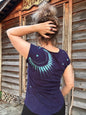 Pacific Moon Handmade Batik Scoop Neck Tshirt Tops batikwalla 