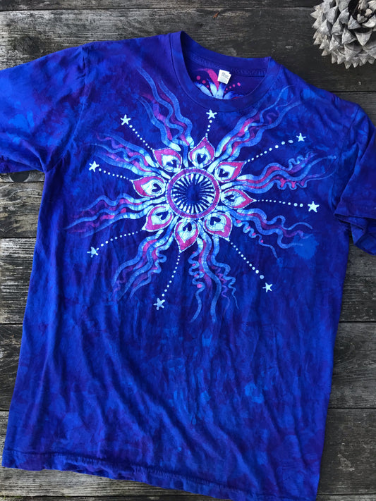 Kaleidoscope Flower Hand Painted Batik Tshirt tshirt batikwalla 