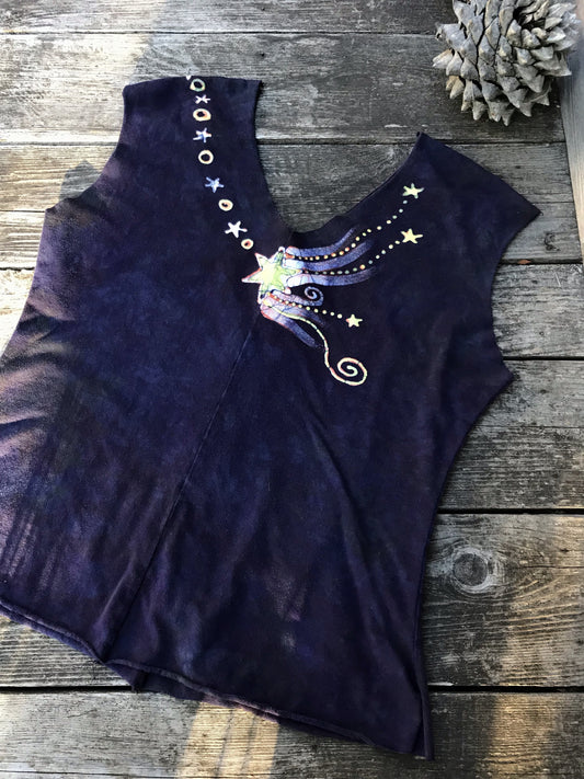 Night Camp Sky - Organic Cotton 4 Panel Batik Top - Handmade Batik Dresses Batikwalla 