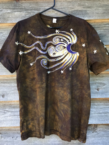 Pura Vida Dark Gold Moonlight Handmade Batikwalla Tshirt - Size XL