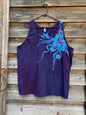 Midnight Purple and Turquoise Moonbeams Tank Top Tops batikwalla 2X 