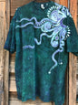 Teal Galaxy Handmade Batik Tshirt with Hidden Pocket tshirt batikwalla XL 