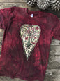 Red Earth Heart Tree - Hand Crafted Batik Tshirt Batikwalla by Victoria 
