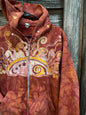Cayenne Orange Sunset Handcrafted Batik Zipper Hoodie - Size Small hoodie batikwalla 