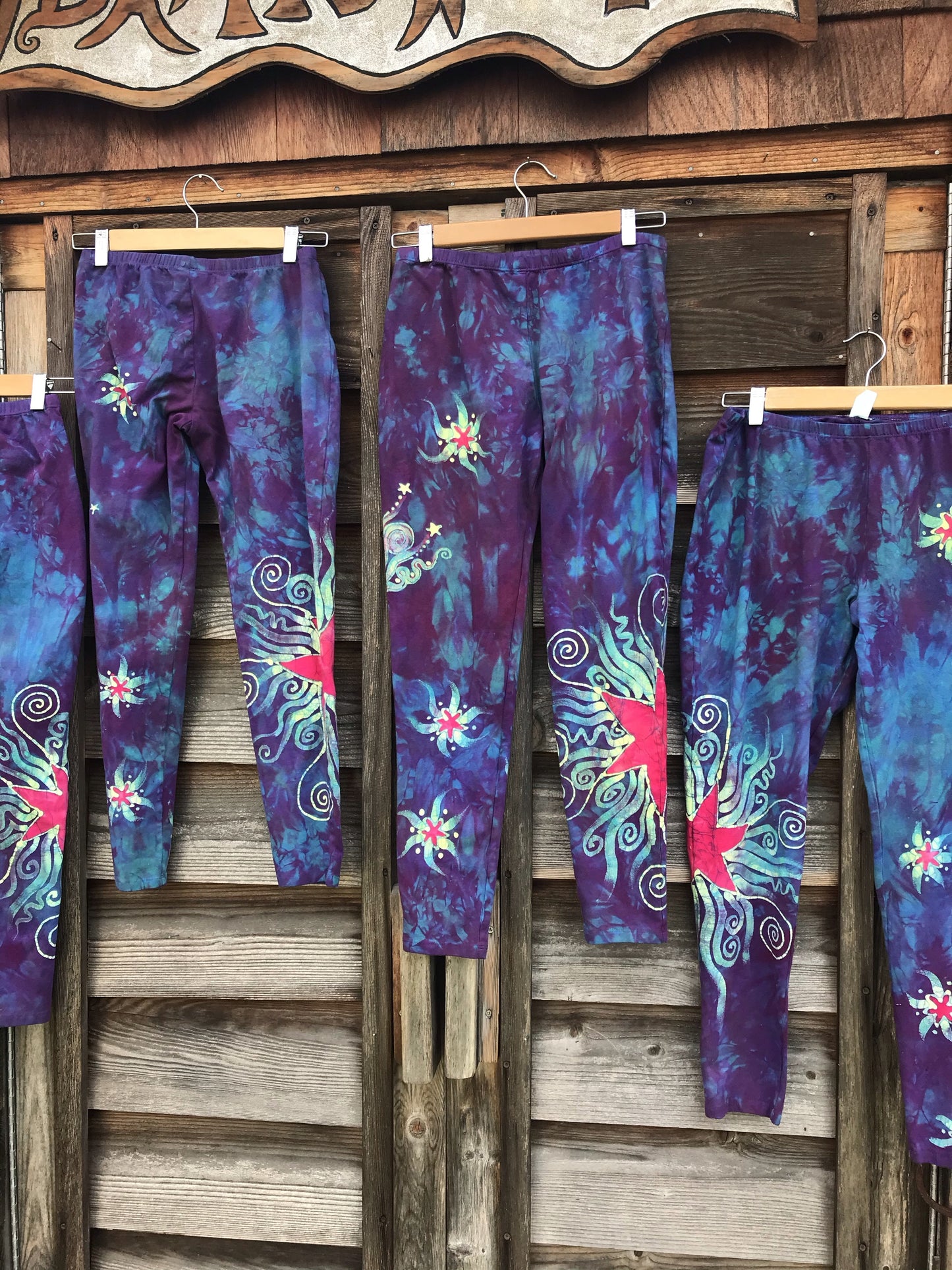 Sunrise Moon and Stars Batik Yoga Leggings - New Version leggings batikwalla 