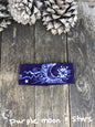 Fold Over Stellar Handmade Headband - by Batikwalla Batikwalla by Victoria dark purple moon and stars 