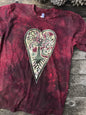 Red Earth Heart Tree - Hand Crafted Batik Tshirt Batikwalla by Victoria 