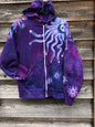 Purple Magenta Moon and Star Handcrafted Batik Zipper Hoodie - Size XS hoodie batikwalla 