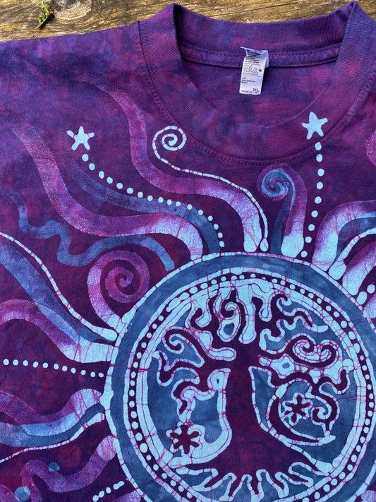 Tree of Life in Mellow Magenta - Batikwalla Hand-painted Batik Tshirt tshirt batikwalla 