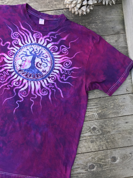 Purple Lovers Tree Organic Tshirt - Size XL