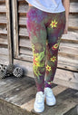 Sunrise Moon and Stars Batik Leggings leggings batikwalla Small 